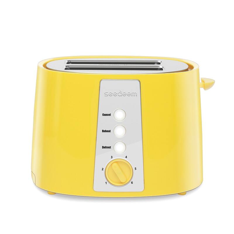 Toaster 2 Slice,6 Shade Settings, Removable Crumb Tray, 750W - Yellow