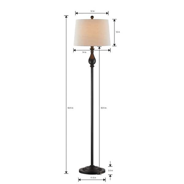 dimension image slide 2 of 3, Maxax 62.5" Black Metal Traditional Floor Lamp