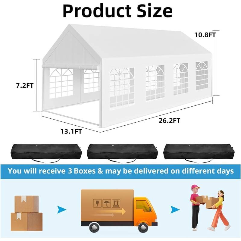 Party Tent Heavy Duty, Outdoor Wedding Tent Event Shelter with Carry Bags