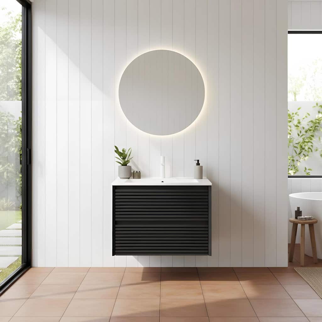 Modern Wall Mounted Bathroom Vanity with Sink