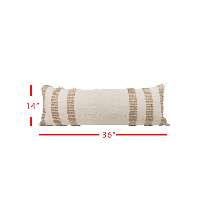 Foreside Home & Garden Tan Outer Striped Filled Pillow