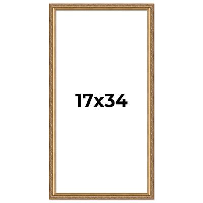 17x34 Frame Red Solid Wood Picture Frame Width 1.75 Inches | Interior Frame Depth 1 13/16 Inches