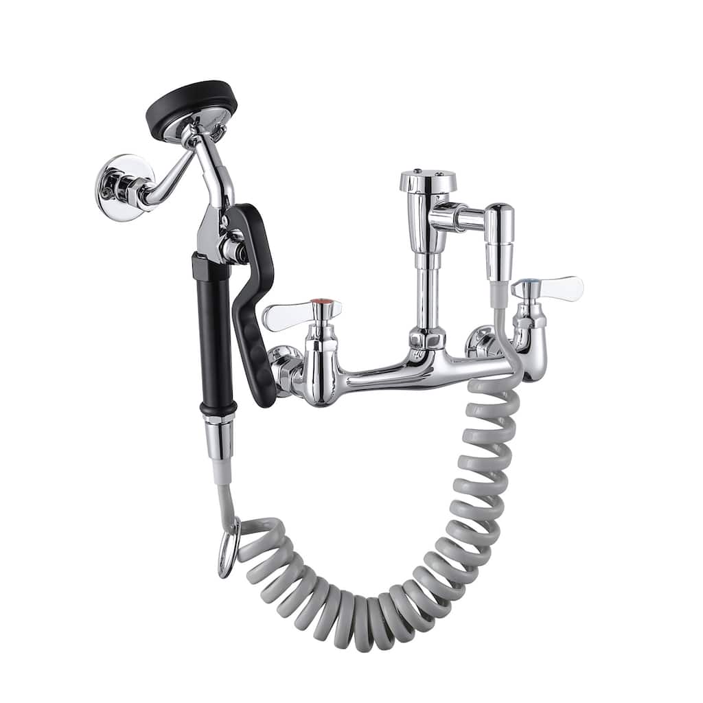 WOWOW 8 in. Double Handle Wall Mounted Pet Grooming Faucet
