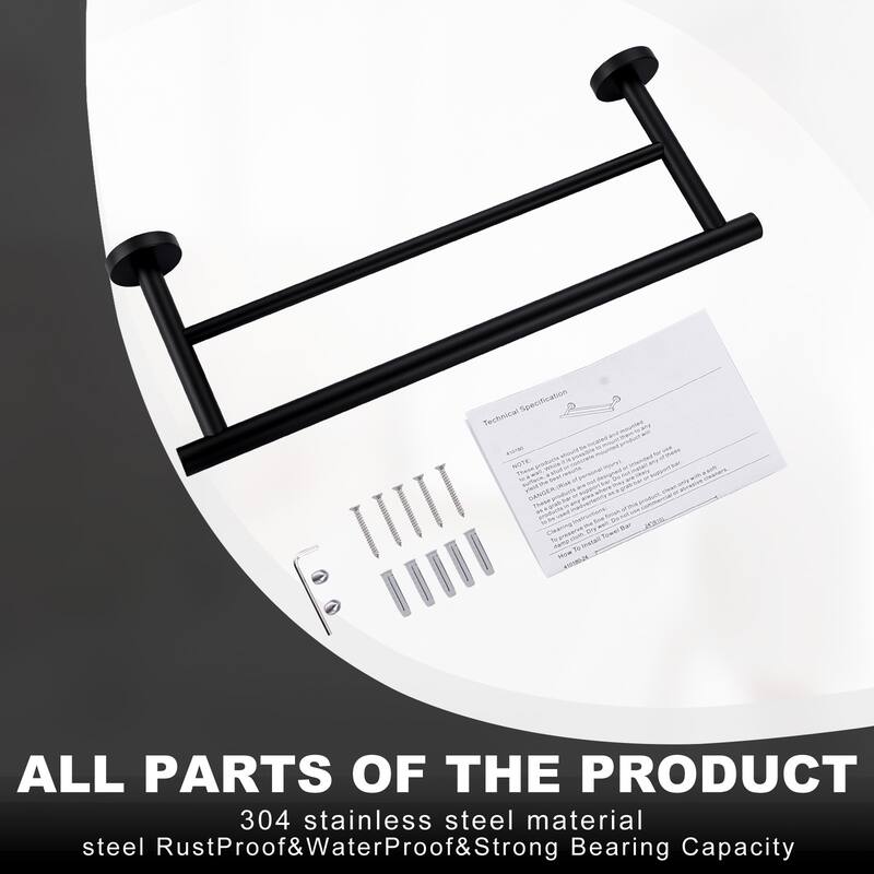 WOWOW Wall Mounted Stainless Steel Double Towel Bar