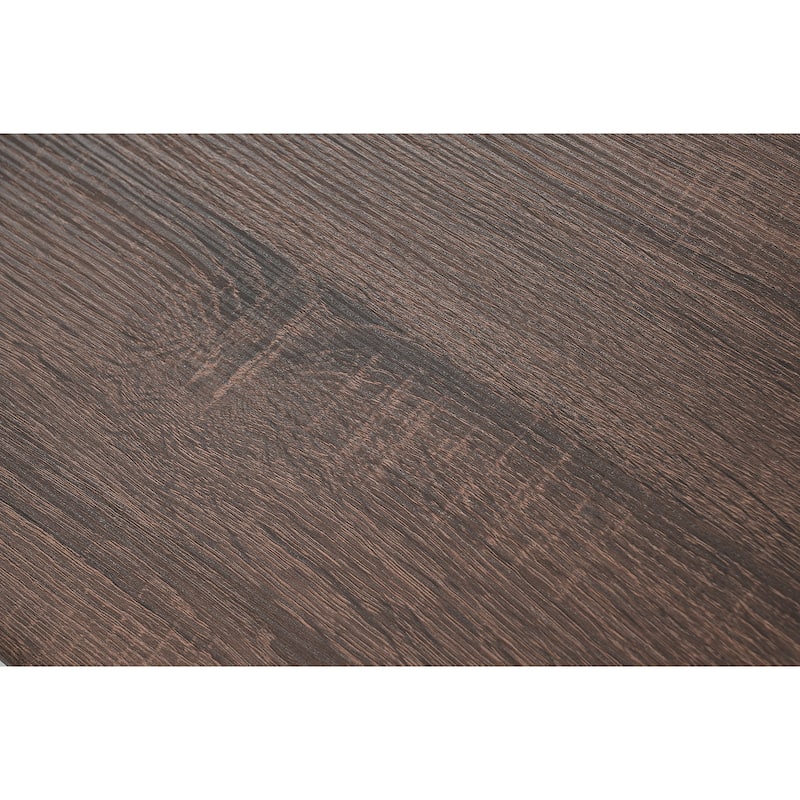 Roomfitters 59 Inch Dining Bench, Farmhouse Kitchen Table Bench, Bed End Bench with Metal Legs, Entryway Seating, Walnut+Black