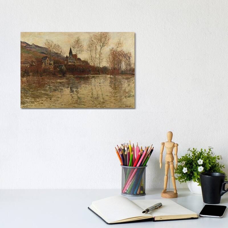 iCanvas "The Flood at Giverny, c.1886 " by Claude Monet Canvas Print - 8x12x0.75