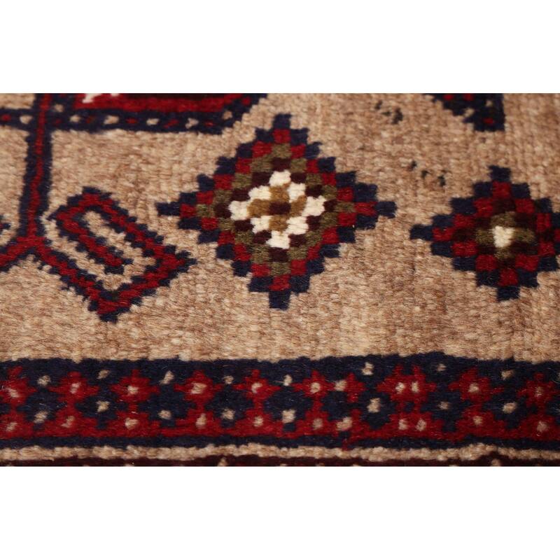 ECARPETGALLERY Hand-knotted Baluch Tan Wool Rug - 3'4 x 5'9