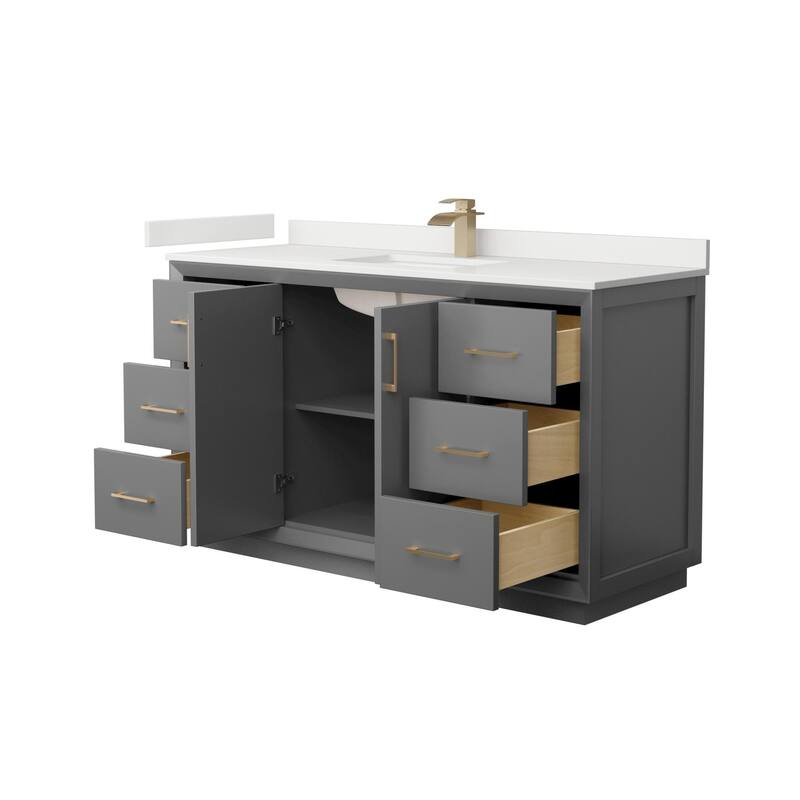 Wyndham Collection WCF414160S-QTZ-UNSMXX Strada 60" Free Standing