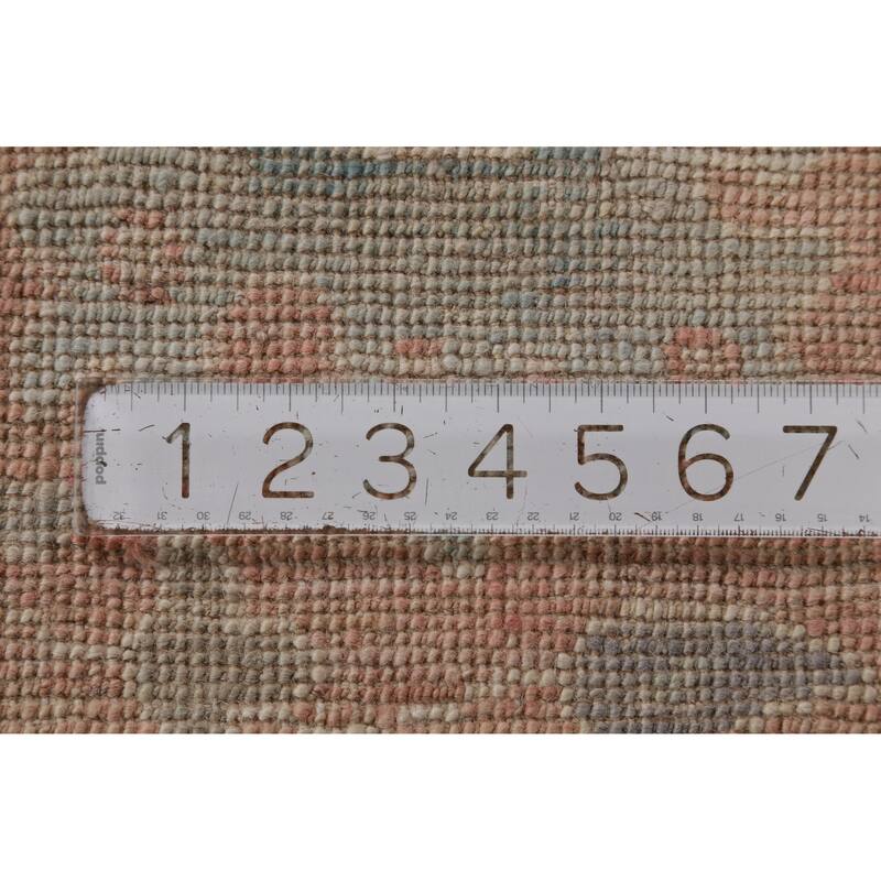 Hand Knotted Oriental 100% Wool Carpet Transitional All-Over Navy Blue & Blues Oushak Area Rug - 12' 0'' X 9' 0''