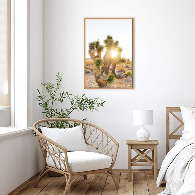 Joshua Tree Sunrise by Bethany Young Framed Canvas Wall Art Print - Sylvie Natural