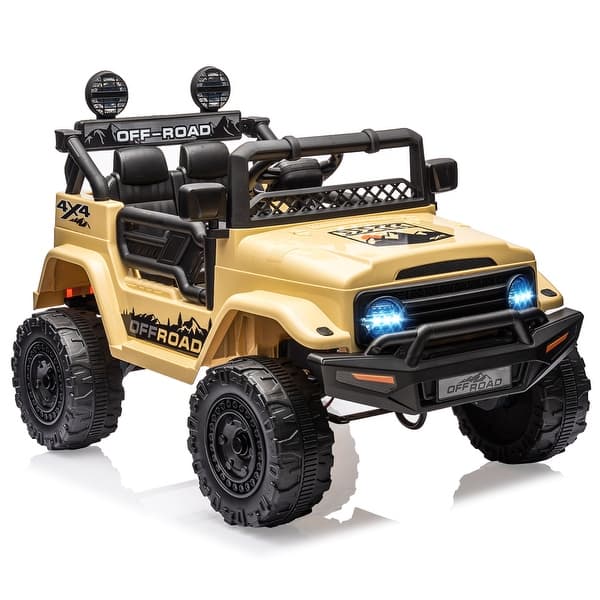 slide 2 of 7, Ride on Truck Car w/Remote Control 3 Speeds Yellow