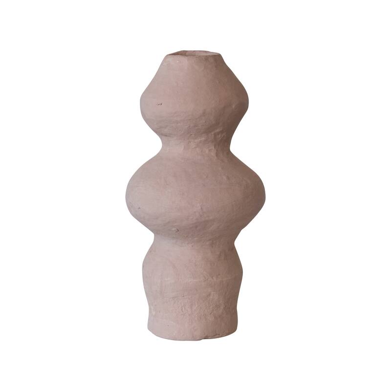 Handmade Paper Mache Vase with Dusty and Smooth Design - 8.0"L x 8.0"W x 13.0"H