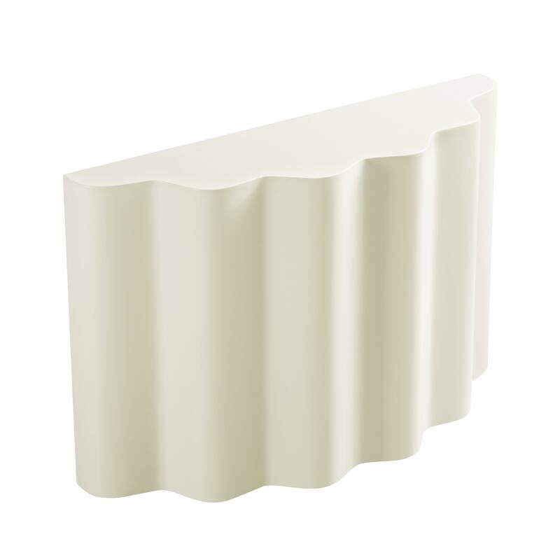 47.24 Inch Fiberglass Entryway Table for Living Room,Narrow Console Table, Modern Wavy Design Sofa Table Entrance Table