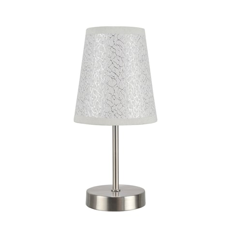 Aspen Creative 1-Pack Set - One-Light Candlestick Table Lamp, Contemporary Design in Satin Nickel, 10" High - SATIN NICKEL