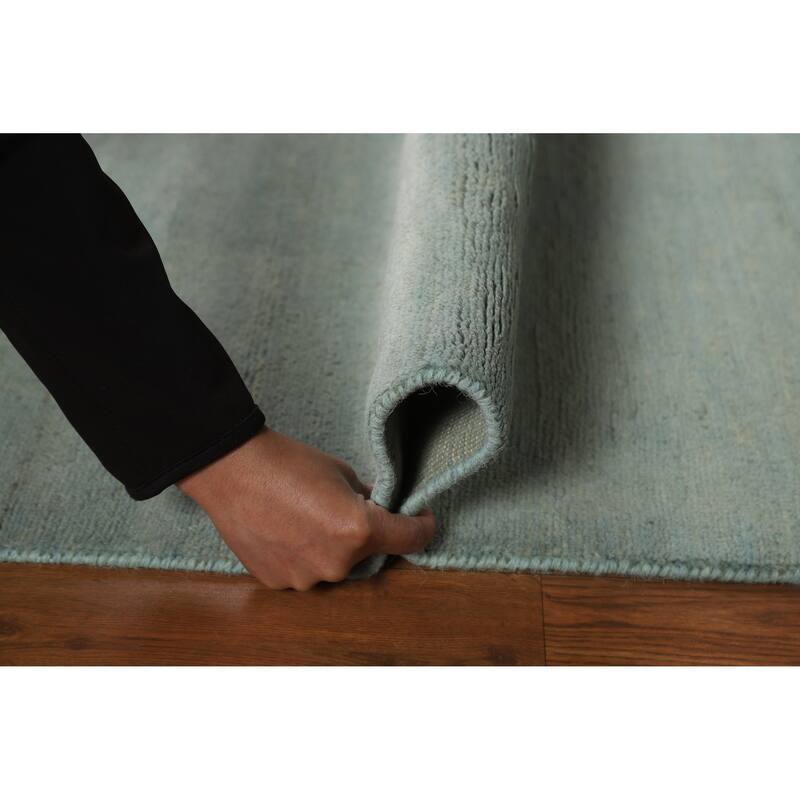 Blue Gabbeh Modern Rug Hand-Knotted Wool Carpet - 2'7" x 4'1"