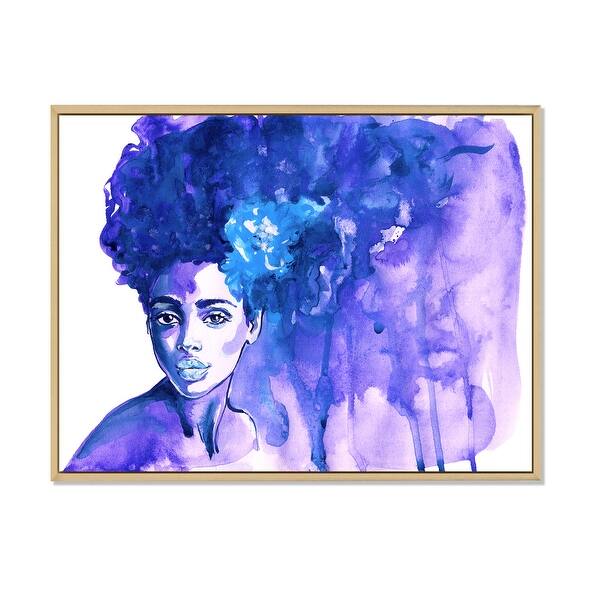 Black and White Portrait of African American Woman IV 32 in x 16 in Painting Canvas Art Print, by Designart