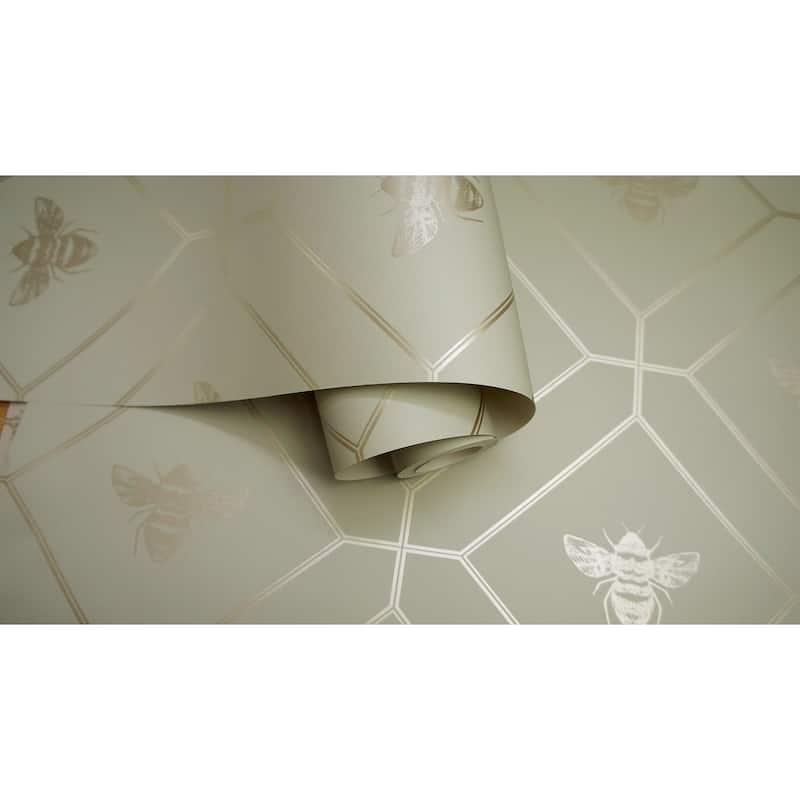 Honeycomb Bee Geometric Non-Pasted Wallpaper – 396in x 20.8in