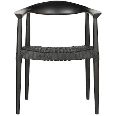 SAFAVIEH Bandelier Black Dining Arm Chair - 24.8" x 18.9" x 30.7"