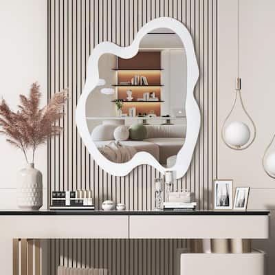 Wood Frame Decorative Asymmetrical Mirror Irregular Wall Mirror