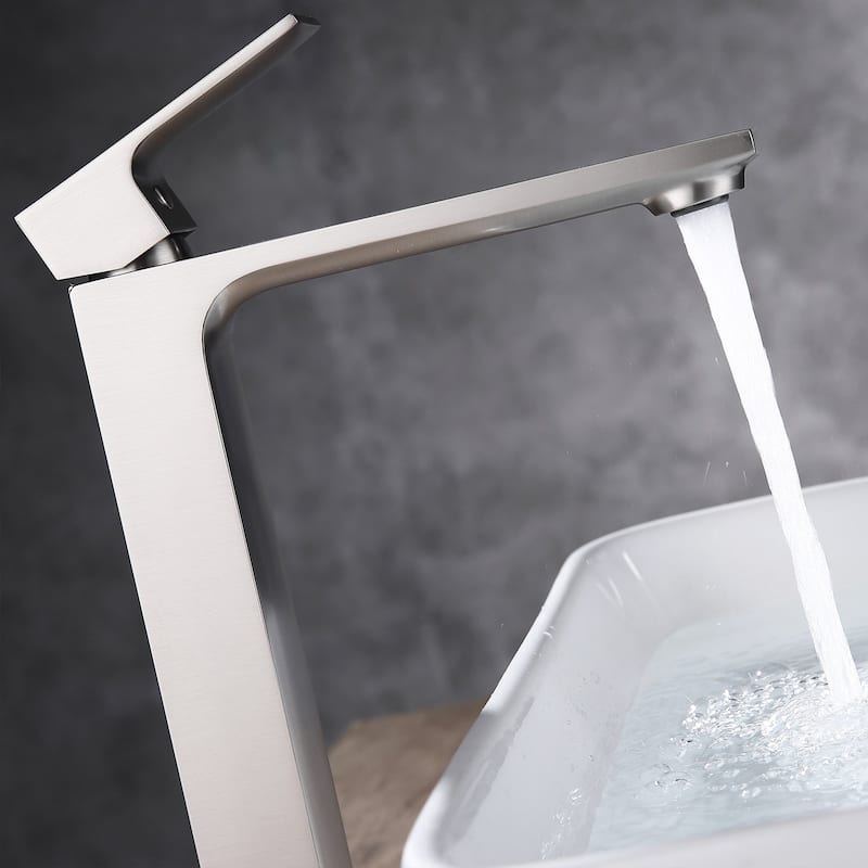 Single Handle Vessel Sink Bathroom Faucet With Pop Up Drain Assembly