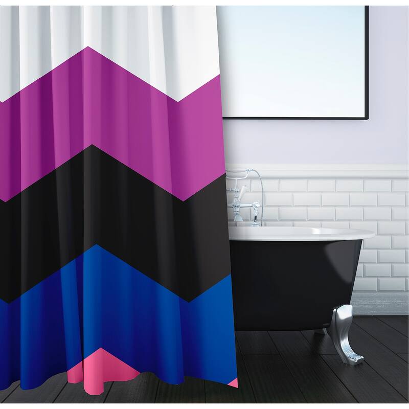 Inclusive Pride Flag Durable Poly Shower Curtain
