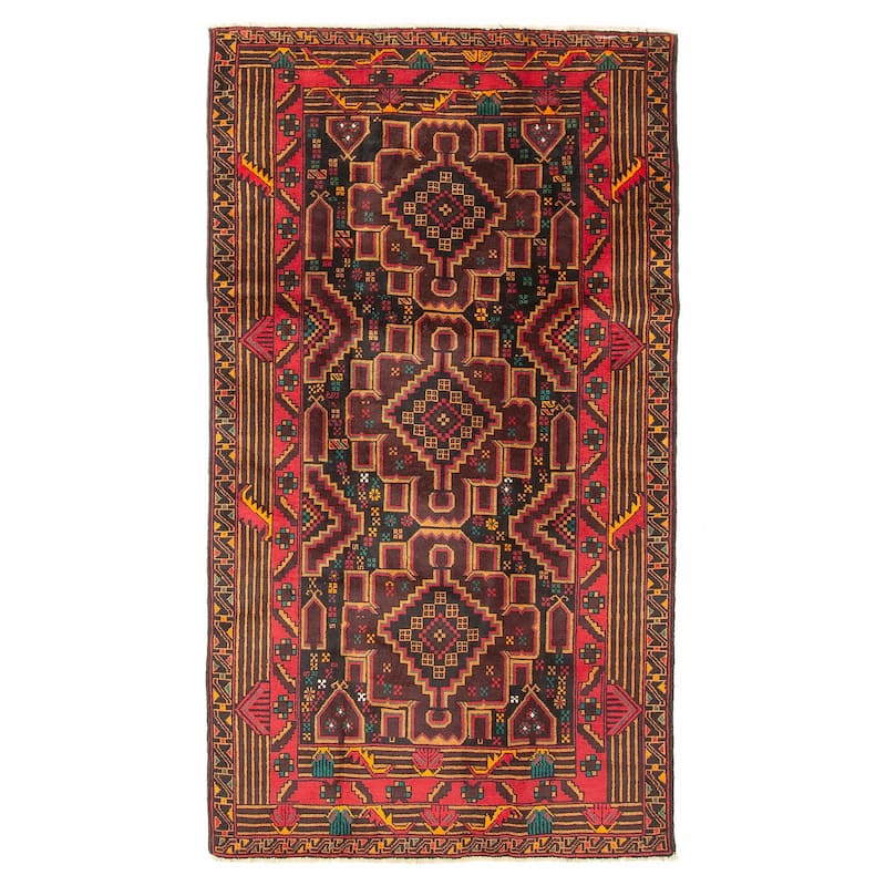 ECARPETGALLERY Hand-knotted Teimani Black Wool Rug - 3'7 x 6'1 - 3'7 x 6'1 - Black