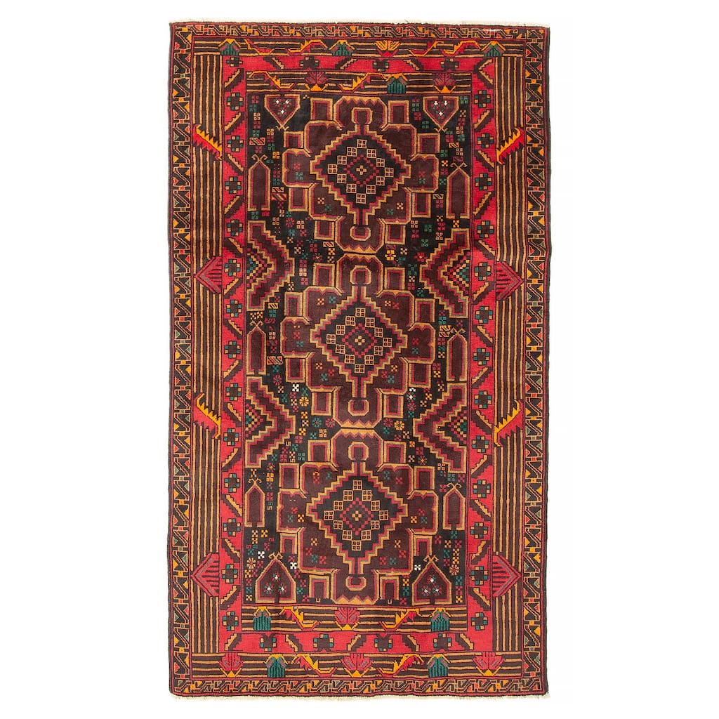 ECARPETGALLERY Hand-knotted Teimani Black Wool Rug - 3'7 x 6'1