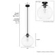 preview thumbnail 4 of 13, Hunter Xidane 1 Light Clear Glass Pendant or Semi-Flush Light - Kitchen Island, Dining Room, Entry - Glam, Contemporary