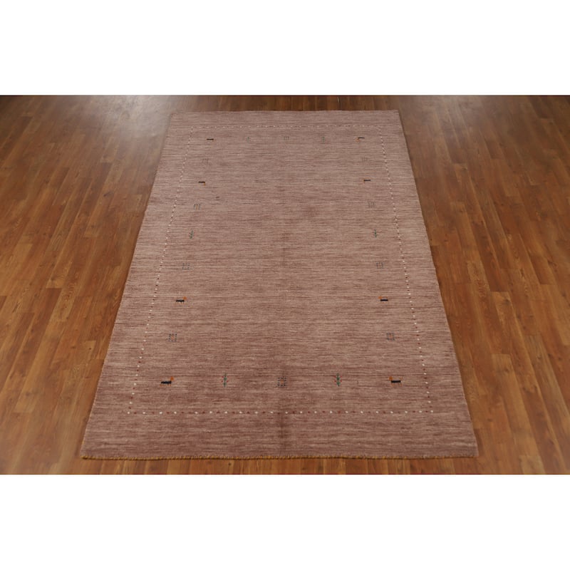 Hand Knotted Oriental 100% Wool Carpet Tribal Tribal Brown Gabbeh Area Rug - 7' 10'' X 5' 0''