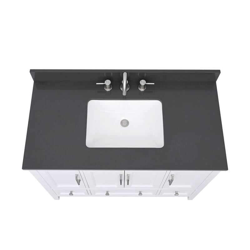 Avanity Quartz Vanity Top with Rectangular Undermount Sinks