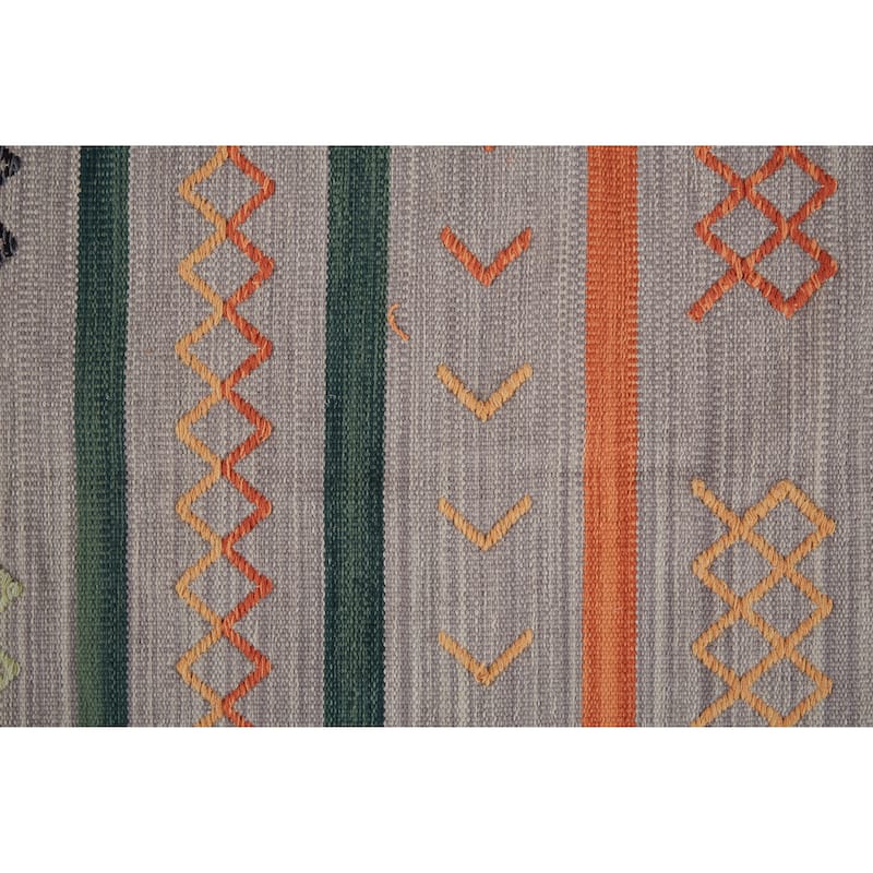 Dharma Southwestern Serape Style Rug, Gray/Rust Orange, Area Rug - 8' x 10'
