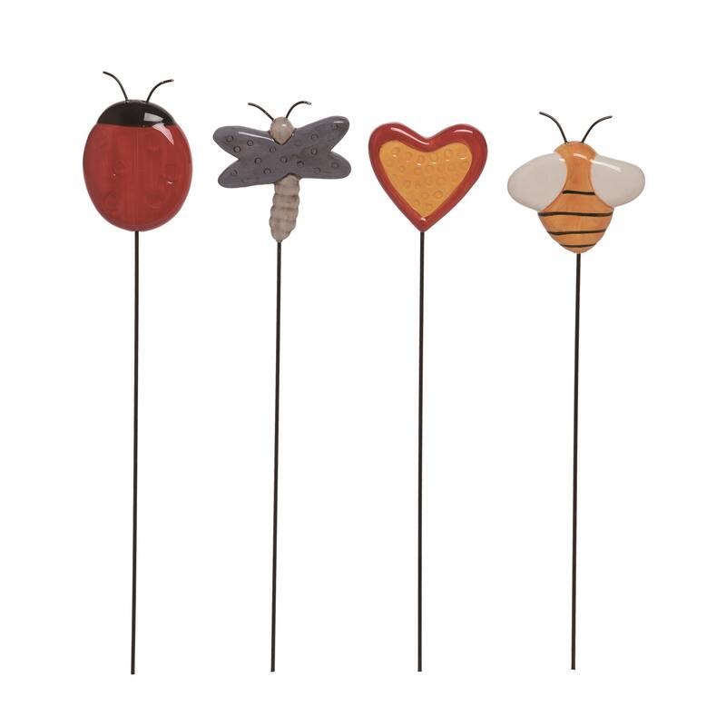 Transpac Large Dol Garden Pick Set of 4 Spring Home Decorations