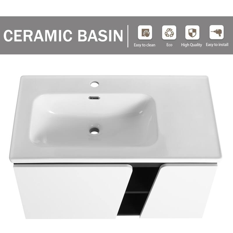 Bathroom Vanity With Sink In 32/36/40/84/76/92 Inch, Floating Bathroom Vanity With Soft Close Door