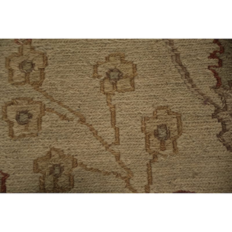 Hand Knotted Oriental 100% Wool Carpet Transitional All-Over Beige & Ivories Oushak Area Rug - 11' 10'' X 8' 9''