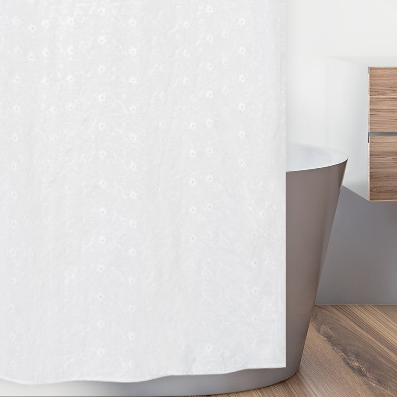 Sweet Jojo Designs White Eyelet Shower Curtain
