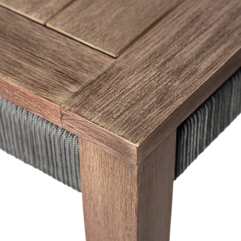 Orbit Indoor Outdoor Patio Dining Table in Weathered Eucalyptus Wood