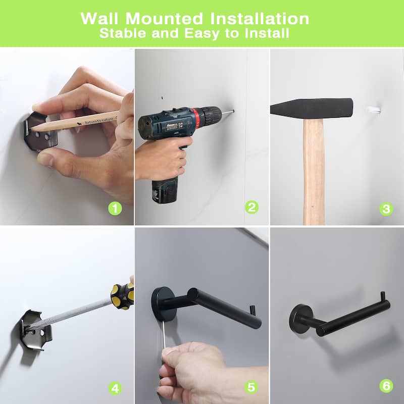 Wall Mounted 5in Toilet Paper Holder in Stainless Steel