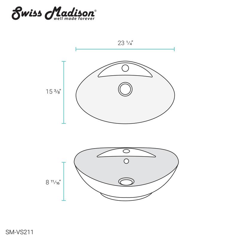 Ivy 23" Oval Ceramic Vessel Sink