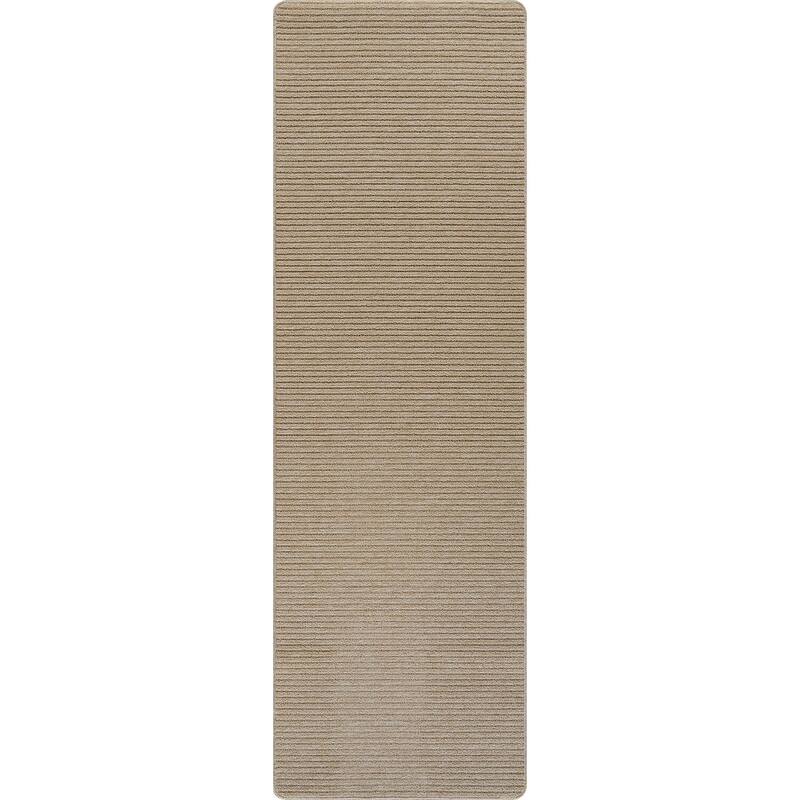 Beverly Rug Solid Color Non-Slip Rubber Back Washable Indoor Area Rug - 2X7 - Beige