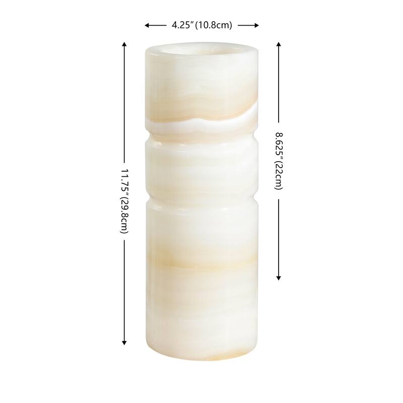SAFAVIEH Home Kavo 11.8-inch White/Ivory/Rust Jade Vase