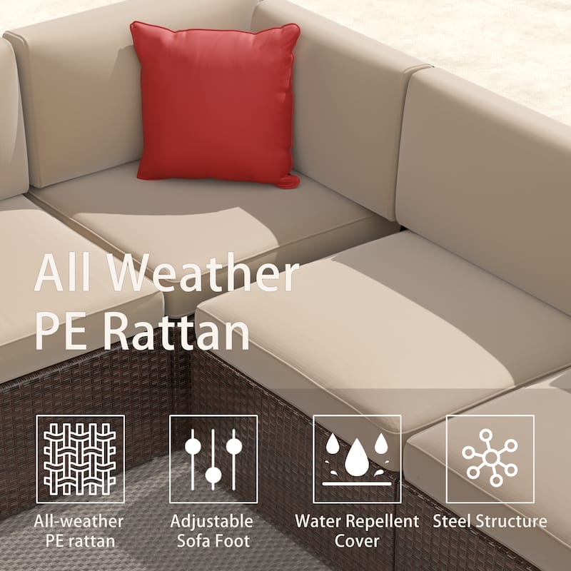7PCS Outdoor Sectional Sofa Set