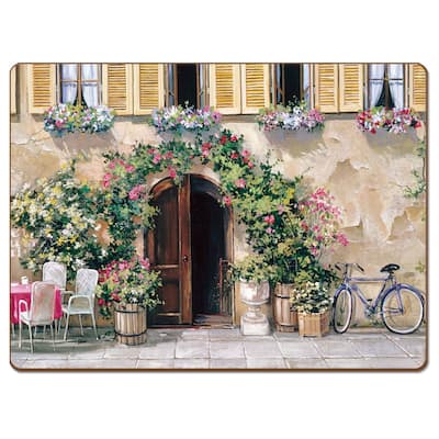 Cala Home Hardboard Placemats - Tuscan Doorways - Set of 4 - 15.5x11.25x.220