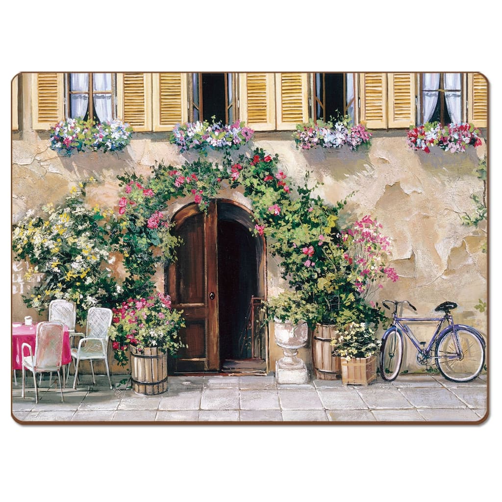 Cala Home Hardboard Placemats - Tuscan Doorways - Set of 4 - 15.5x11.25x.220