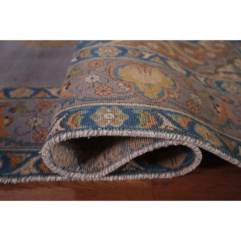 Blue Tabriz Persian Vintage Area Rug Handmade Living Room Wool Carpet - 8'0"x 11'7"