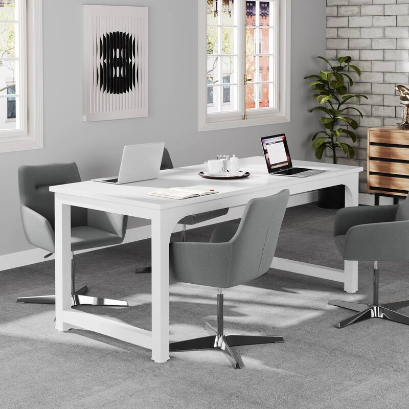 Small Modern Wood Conference Table for 4-6 People - 63" L x 31.5" W x 29.53" H