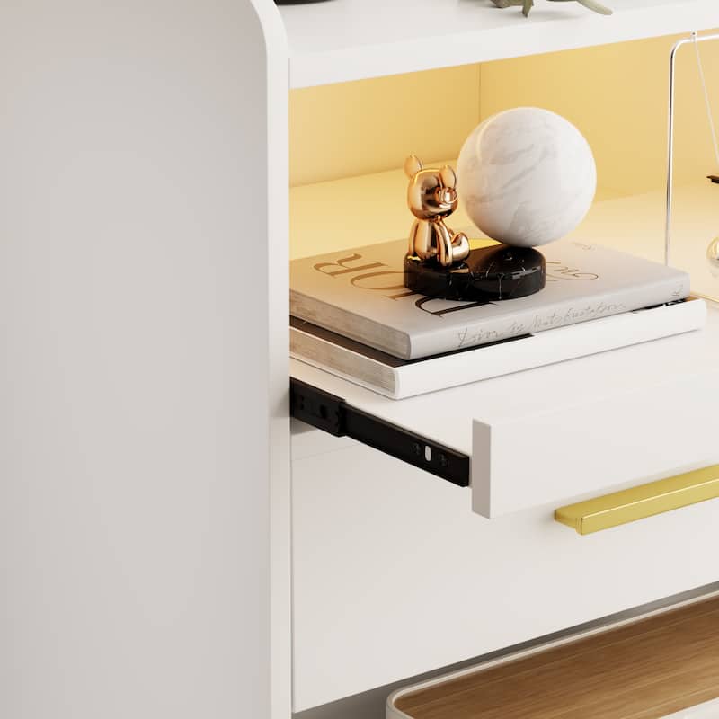 3 Drawer Nightstand With Light