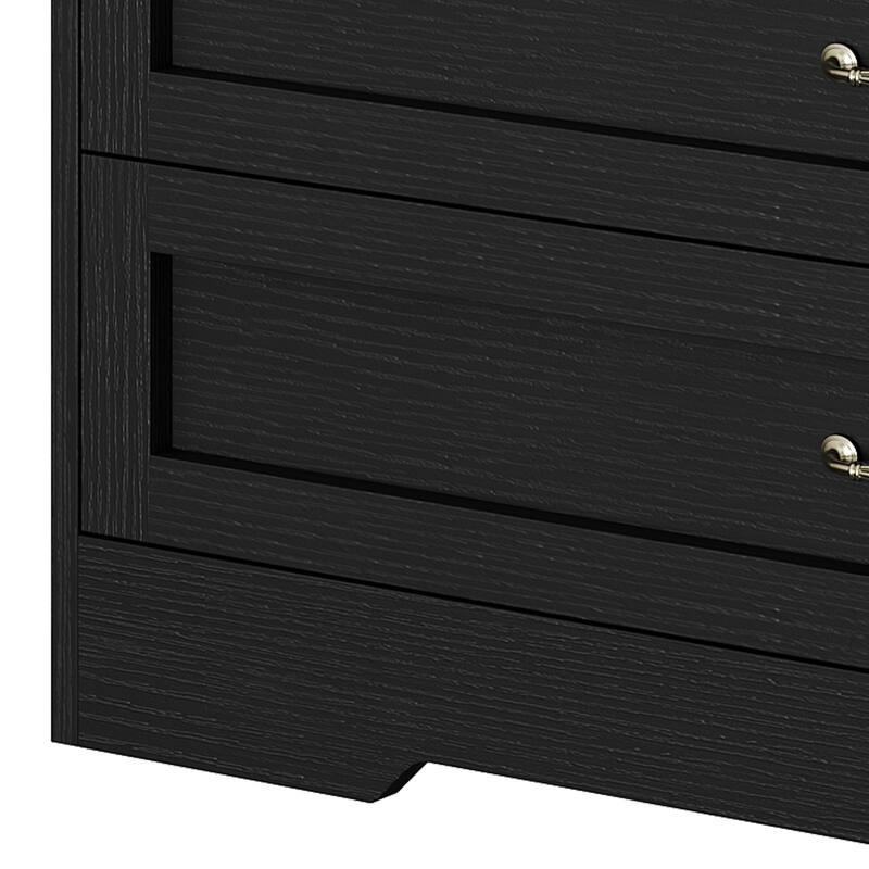 Vintage Double Dresser Chest of Drawers with Charging Station and Side Organizer Bag