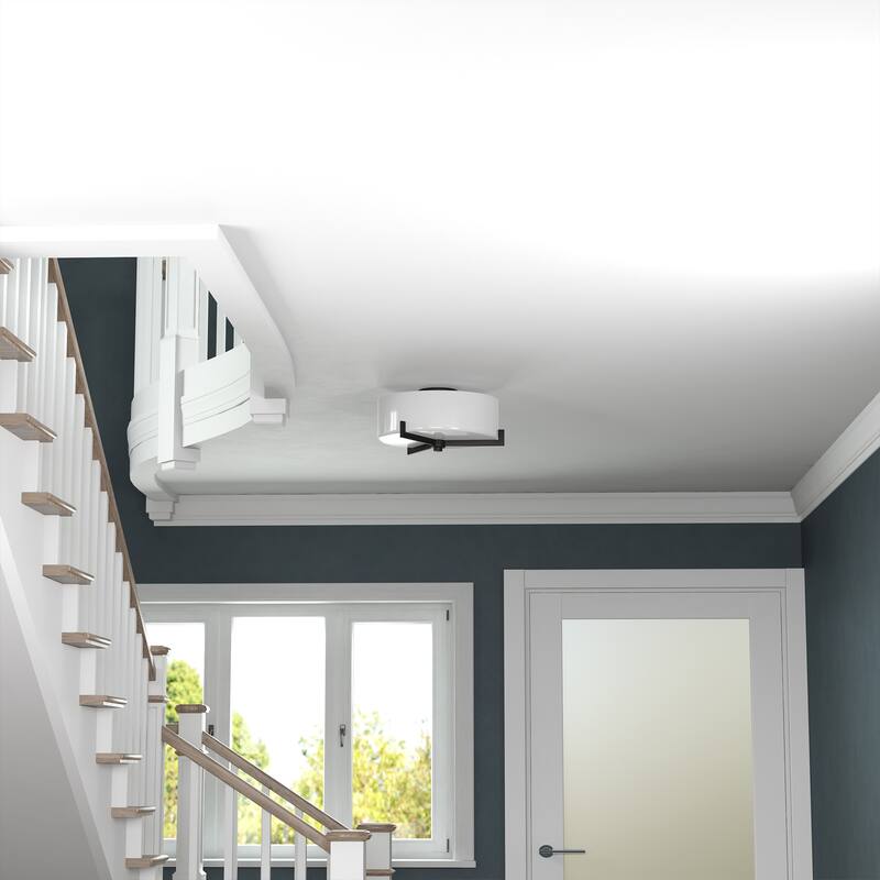 Hamlin 17.5" Wide 2-Light Semi Flush Mount with Glass Shade
