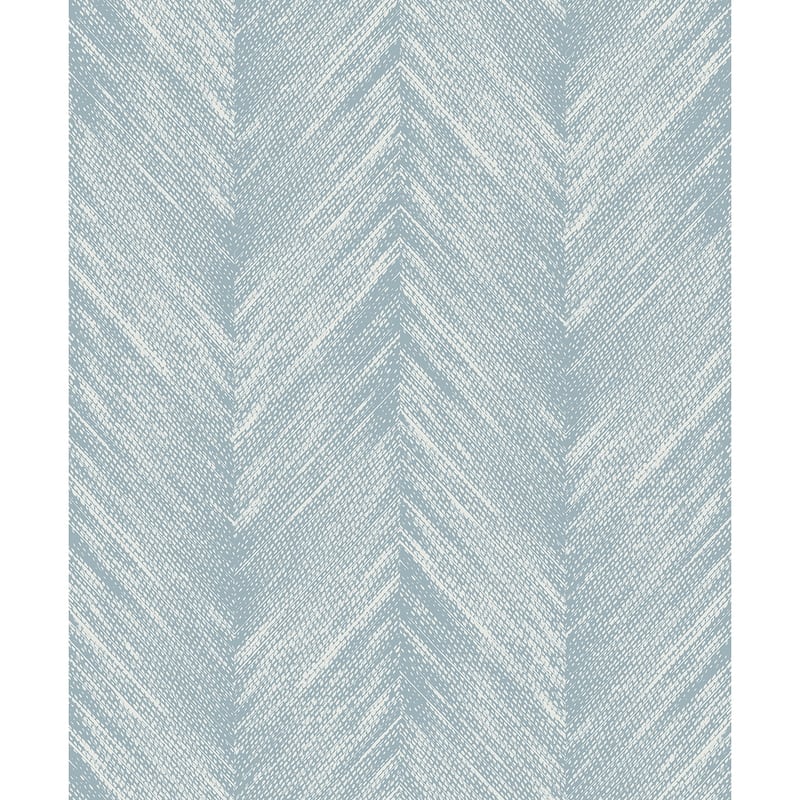 Seabrook Designs Otto Geometric Chevron Non-Woven Unpasted Wallpaper - 20.9 in. W x 33 ft. L - Summer Sky