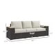 preview thumbnail 20 of 24, Outsunny 3-Seat Patio Sofa with Cushions, PE Rattan Outdoor Couch with Wood Grain Wide Armrests for Porch